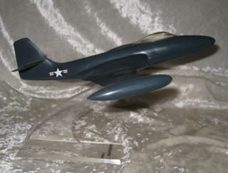 Vintage Desk Model Usn Mcdonnell F2h - 2 Banshee Navy Jet Plane W/ Stand