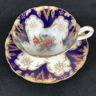 Antique 19th Century Hand Painted Tea Cup & Saucer 4569