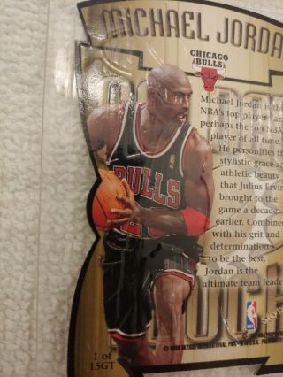Michael Jordan 1997 - 98 Skybox Premium Golden Touch Rare Die Cut 9