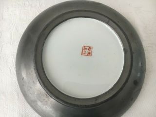 Antique IMARI Oriental Chinese Porcelain Pewter Bowl Dish 5