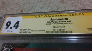 VERY RARE SANDMAN 8 EDITORIAL VARIANT SIGNED BY NEIL GAIMAN - 1 OF 5 Netflix 3