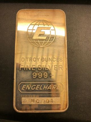 Ultra Rare Engelhard 10oz Wc001 999/1000 Silver Bar Tier 1