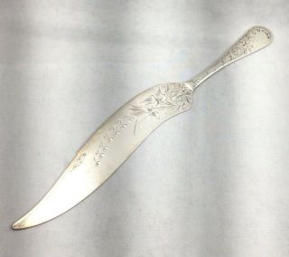 Antique Lily Engraved By Whiting All Sterling Cake Saw - 9 7/8 "
