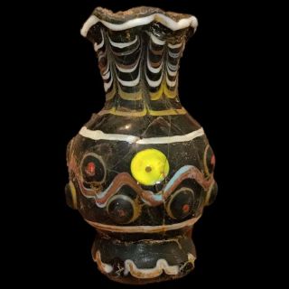Very Rare Phoenician Mosaic Decorative Glass Bottle 300 Bc (3)
