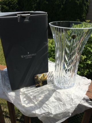 Waterford Crystal 12 Inch Archive Vase And Etching Vintage Ireland