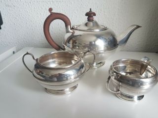 Vintage Solid Sterling Silver 3 Piece Tea Set - Birmingham 1931 726 Grams