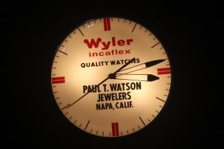 Vintage Wyler Wall Clock Napa Valley Ca Jewelers Box