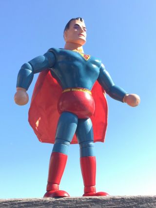 1939/40 IDEAL SUPERMAN COMPOSITION AND WOOD JOINTED ACTION FIGURE DOLL VINTAGE 12