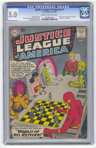 Justice League Of America 1 Cgc 5.  0 Vintage Dc Comic Key 1st Issue/despero App