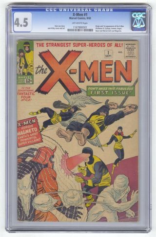 X - Men 1 Cgc 4.  5 Vintage Marvel Comic Key 1st Team & Magneto Silver 12c