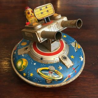 Asc Flying Space Saucer Rare Tin Toy
