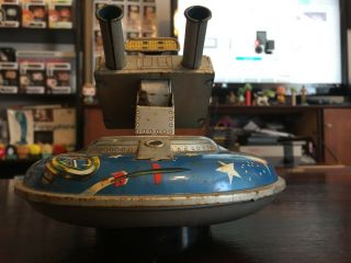 ASC Flying Space Saucer RARE Tin Toy 9