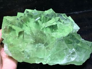 Rare Transparent Green (emerald Green) Fluorite On Matrix From China