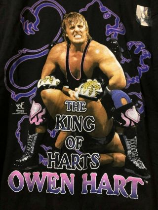 Wwf Owen Hart T - Shirt Vintage Tshirt Hart Foundation King Of Harts Wcw Wwe