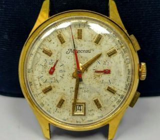 Rare Vintage Monceau Valjoux 7734 Chronograph For Spare Parts (not)