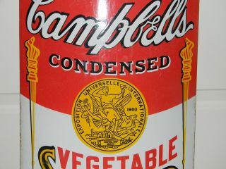VINTAGE PORCELAIN CAMPBELLS VEGTABLE SOUP SIGN CAMDEN NJ RARE Warhol 4