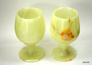 Onyx Wine Glasses Hand Carved Gemstone