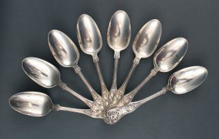 56pc Antique Dominick & Haff Sterling Silver King Pattern Service for 8 Flatware 7