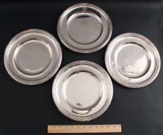 4 Antique Odiot Paris French.  950 Sterling Silver Plates,  Swedish Import,  Nr