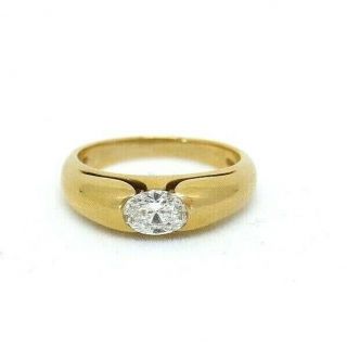 Vintage Bulgari 750 18k Yellow Gold Diamond Band Ring