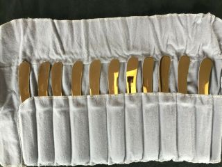 Christofle Perles Sterling Silver Set Of 11 Butter Knives - - Gently