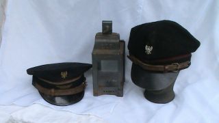 Polish Railway Hats With A Lamp - Set - Very Rare - Bargain