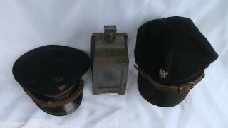 Polish RAILWAY hats with a lamp - SET - VERY RARE - BARGAIN 4