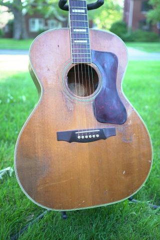 Rare Vintage 1970 Guild F - 47 Acoustic Guitar - Natural - MOJO - W/case 2