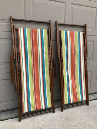 Vintage Folding Lounge Beach Lawn Chairs 3