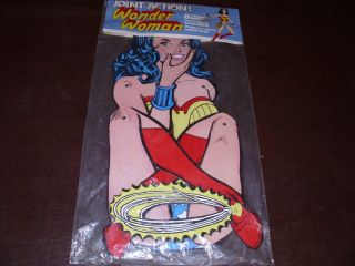 Vintage Wonder Woman Rare Giant Jointed 65 " Hanging Fig.  Our Way Studio Moc 1977