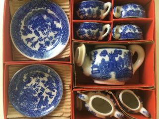 1950 Blue Willow Childs Tea Set By Erikascupboard
