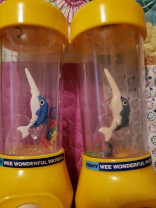 2 Vtg 1977 Tomy Wee Wonderful Waterfuls Swordfish Water Game 3