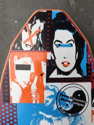 Very Rare Vintage 1986 Town & Country Johnee Kop Faces Collage NOS Skateboard 2