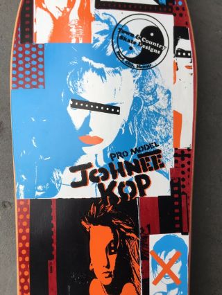 Very Rare Vintage 1986 Town & Country Johnee Kop Faces Collage NOS Skateboard 5