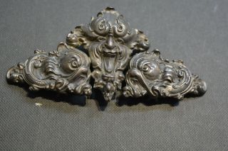 Antique Victorian Demon Gargoyle Repousse Art Nouveau Sterling Belt Buckle Rare