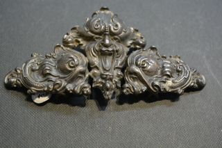 Antique Victorian Demon Gargoyle Repousse ART NOUVEAU Sterling Belt Buckle RARE 6