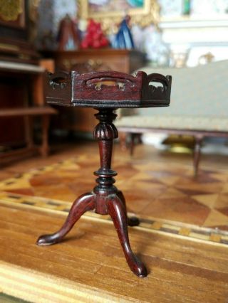 Antique Vintage Dollhouse Miniature Artisan 2 Side Tables 1:12 4