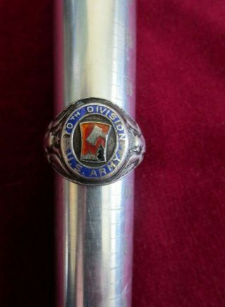 Ww2 Wwii Us Army 70th Division Sterling Silver Insignia Ring Size 11
