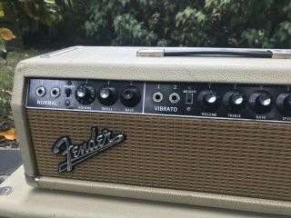 Rare/Original Early Serial number 1963 Fender Blonde Tremolux amplifier head/cab 3