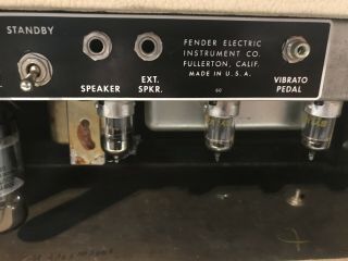 Rare/Original Early Serial number 1963 Fender Blonde Tremolux amplifier head/cab 9