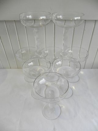 Bayel,  France - set of 8 - Vintage Champagne Glasses - BACCHUS - by Bayel Glass Co 5