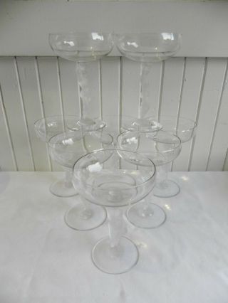 Bayel,  France - set of 8 - Vintage Champagne Glasses - BACCHUS - by Bayel Glass Co 7