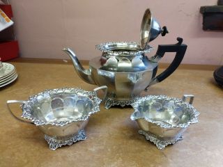 Victorian Solid Silver Three Piece Tea Set - 1900 Fenton Brothers Ltd
