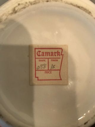 Camark Pottery Cat Pitcher White/ Black Cat Vintage 880 5