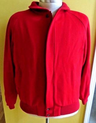 Vintage Baracuta Red Wool Bomber Letterman Jacket Size Xl