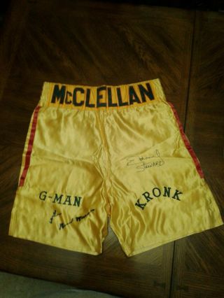 Rare Fight Worn Gerald Mcclellan Trunks Vs Julian Jackson Signed Loa Boxing Wbc