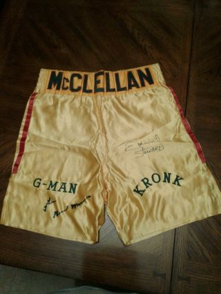RARE Fight Worn Gerald McClellan trunks vs Julian Jackson signed LOA boxing WBC 2