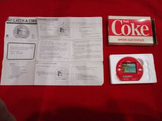 Bandai Catch A Coke Vintage Electronic Tabletop Handheld Video Game & Watch