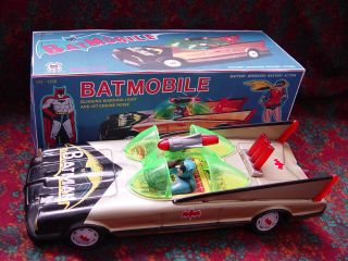 MEGA RARE TIN BATMOBILE - BLACK and GOLD,  MADE IN TAIWAN 2