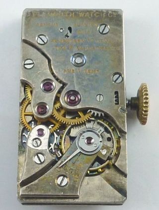 Vintage Plymouth Watch Co.  Mechanical Wristwatch Movement - Parts / Repair